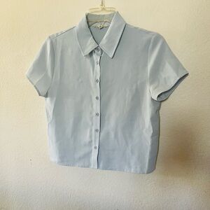 La Hearts Light Blue Short Sleeve Button-Up Shirt